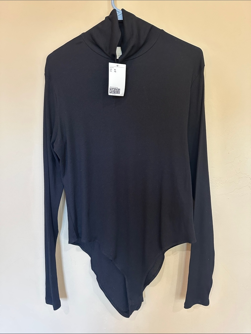 NWT H&M Black Long-Sleeve mock neck Bodysuit - Women's Top Sz XL